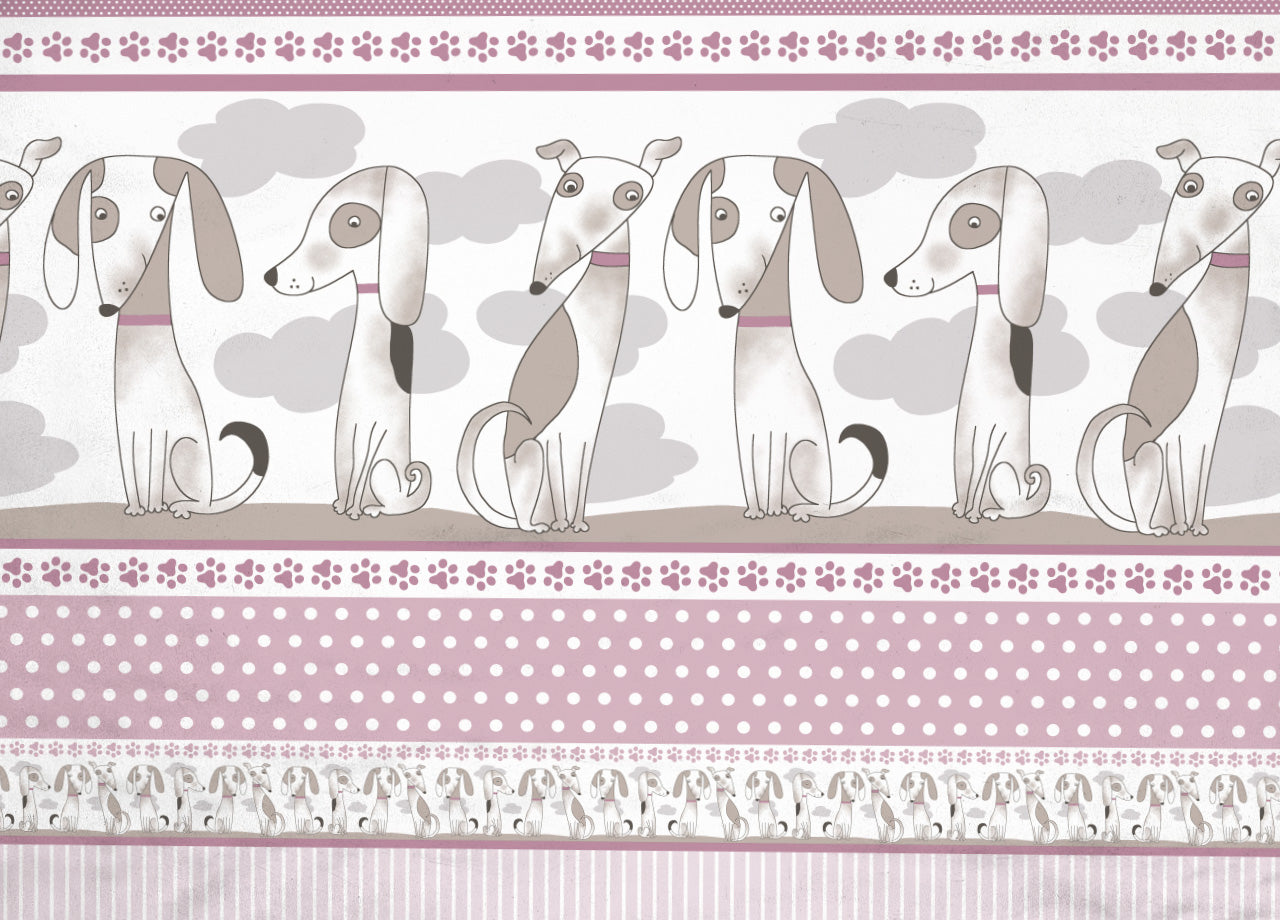 Copripiumino Sacco Piumone Pensieri Delicati Cotone Disegno Bau Bau - Matrimoniale - Rosa