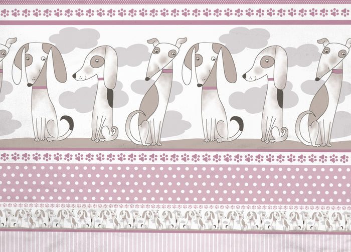 Copripiumino Sacco Piumone Pensieri Delicati Cotone Disegno Bau Bau - Matrimoniale - Rosa