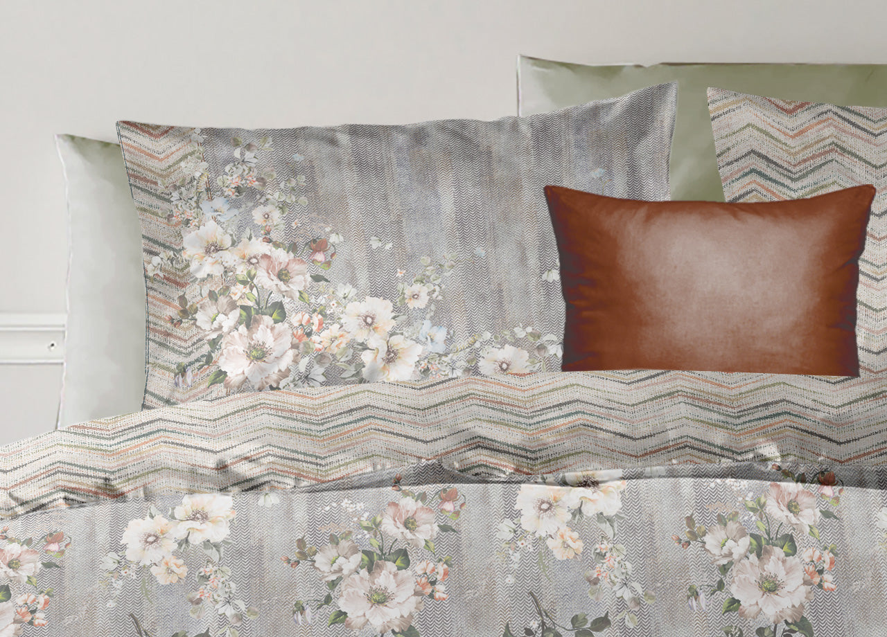 Copripiumino Double Face Matrimoniale Digitale Cotone Percalle Loft Natural