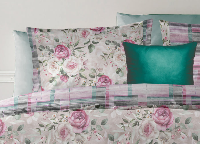 Copripiumino Double Face Matrimoniale Digitale Cotone Percalle Pink Linea Loft