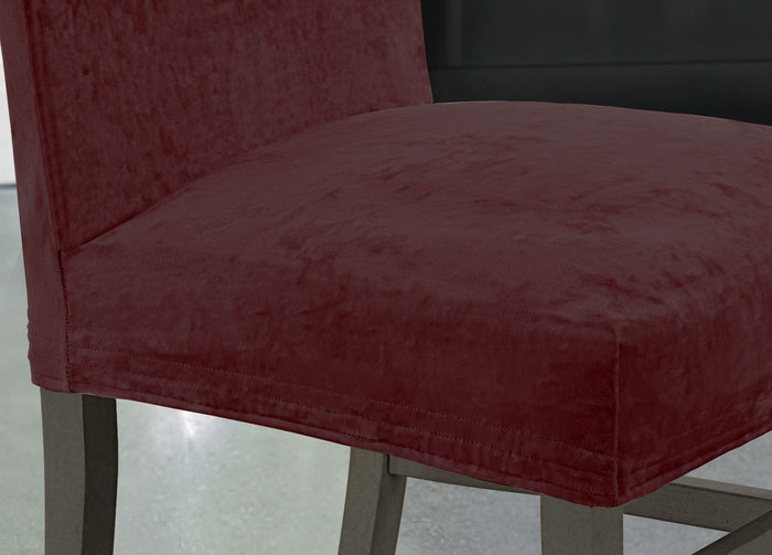 Set 2 Coprisedia Con Schienale Tinta Unita Effetto Velluto Morbidissimo Granata