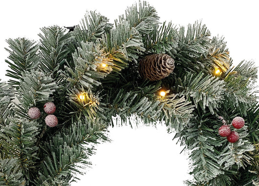 Ghirlanda Natalizia Luminosa Fuori Porta Decorativa Corona Natale Merano - 45cm - Merano