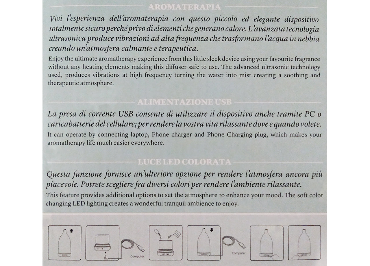 Diffusore Aromi Elettrico Silenzioso Profumo Ambienti Casa Aroma Space