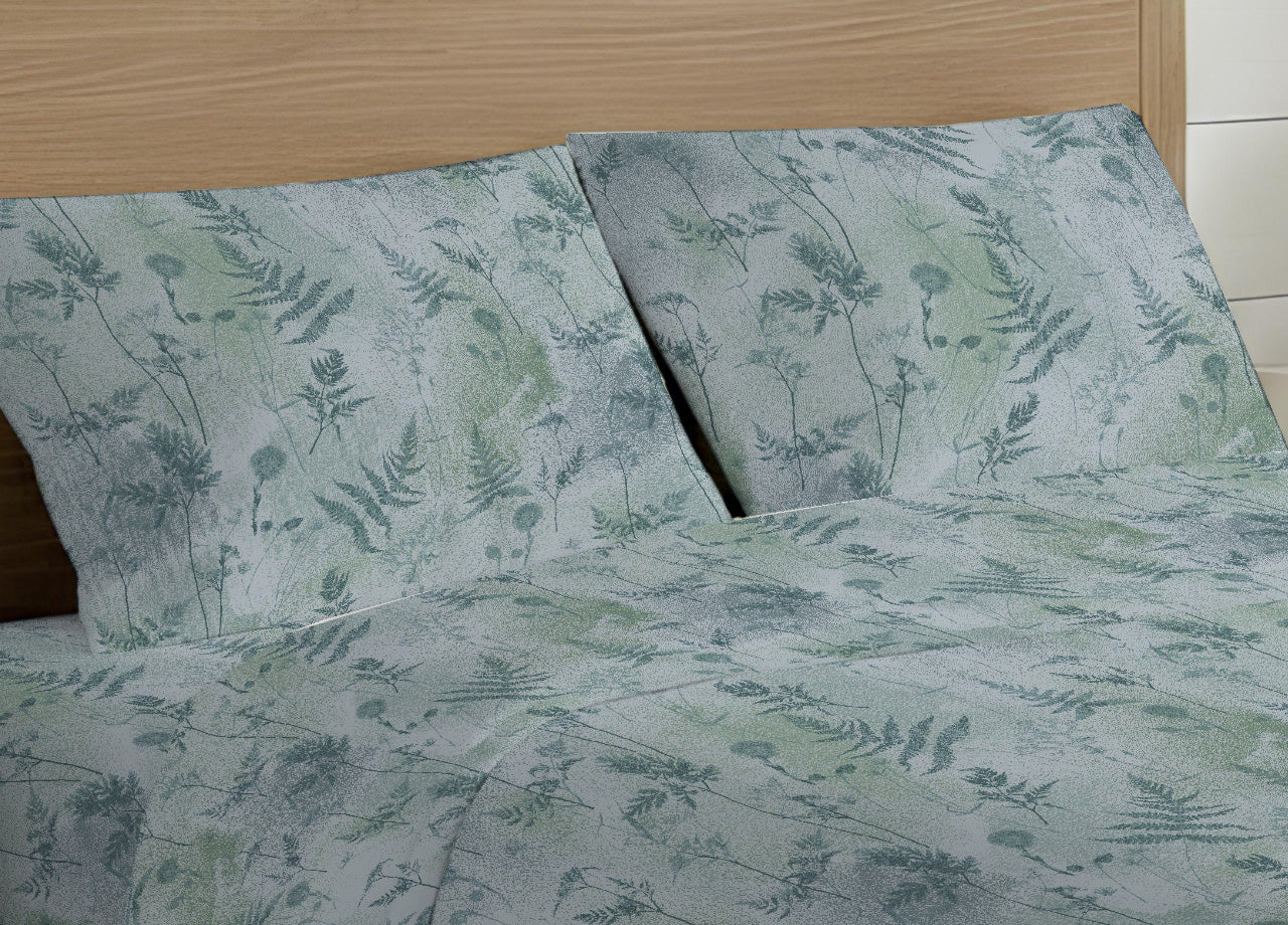 Sacco Copripiumino In 100% Cotone Made Italy Disegno Soffione - Matrimoniale - Verde