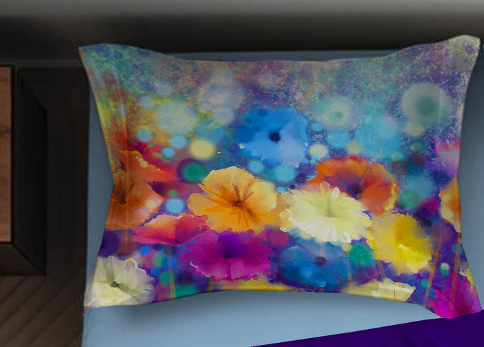 Copripiumino Matrimoniale Stampa Digitale Made Italy 100% Cotone Garden