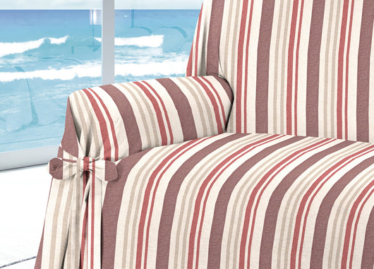 Copridivano Fodera Telo Protezione Divano Con Laccetti Fiocco Riviera Bordeaux - Poltrona - Bordeaux