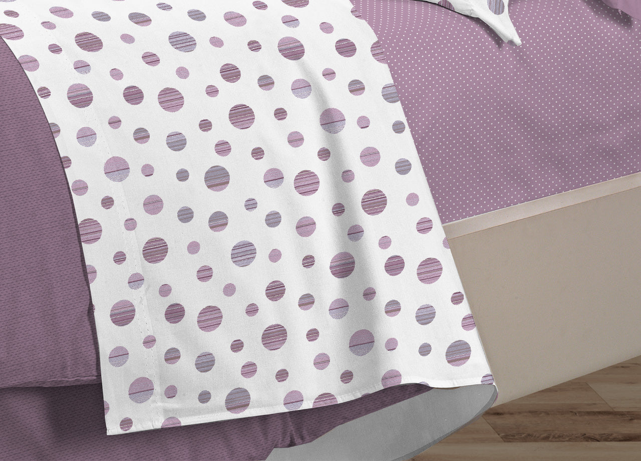 Completo Lenzuola Letto 100% Cotone Made Italy 3027 Disegno Dandy - Piazza E Mezza - Rosa