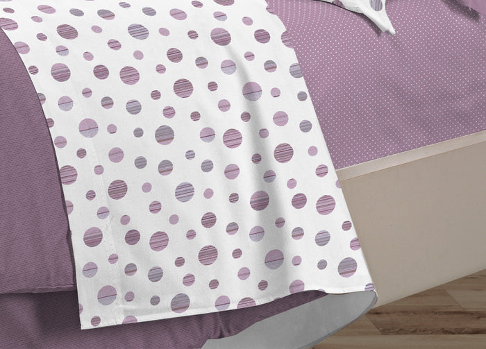 Completo Lenzuola Letto 100% Cotone Made Italy 3027 Disegno Dandy - Piazza E Mezza - Rosa