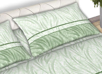 Completo Lenzuola Letto 100% Cotone Made Italy Disegno Flames CN - Piazza e Mezza - Verde