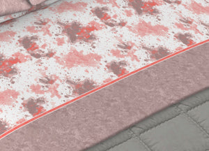 Completo Lenzuola In Morbida Flanella Made Italy Disegno Stain C.N - 1 Piazza E Mezza - Rosa