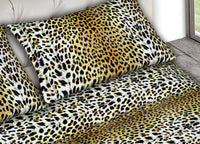 Completo Lenzuola In 100% Cotone Matrimoniale Dis. Leopardato C.N.