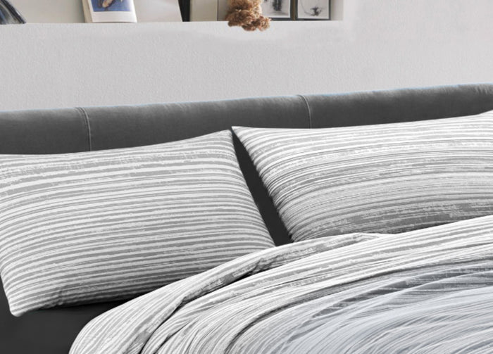 Completo Lenzuola Letto 100% Cotone Made In Italy Disegno Padel - Singolo - Grigio