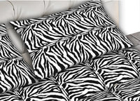 Completo Lenzuola In 100% Cotone Matrimoniale Dis. Zebrato C.N.