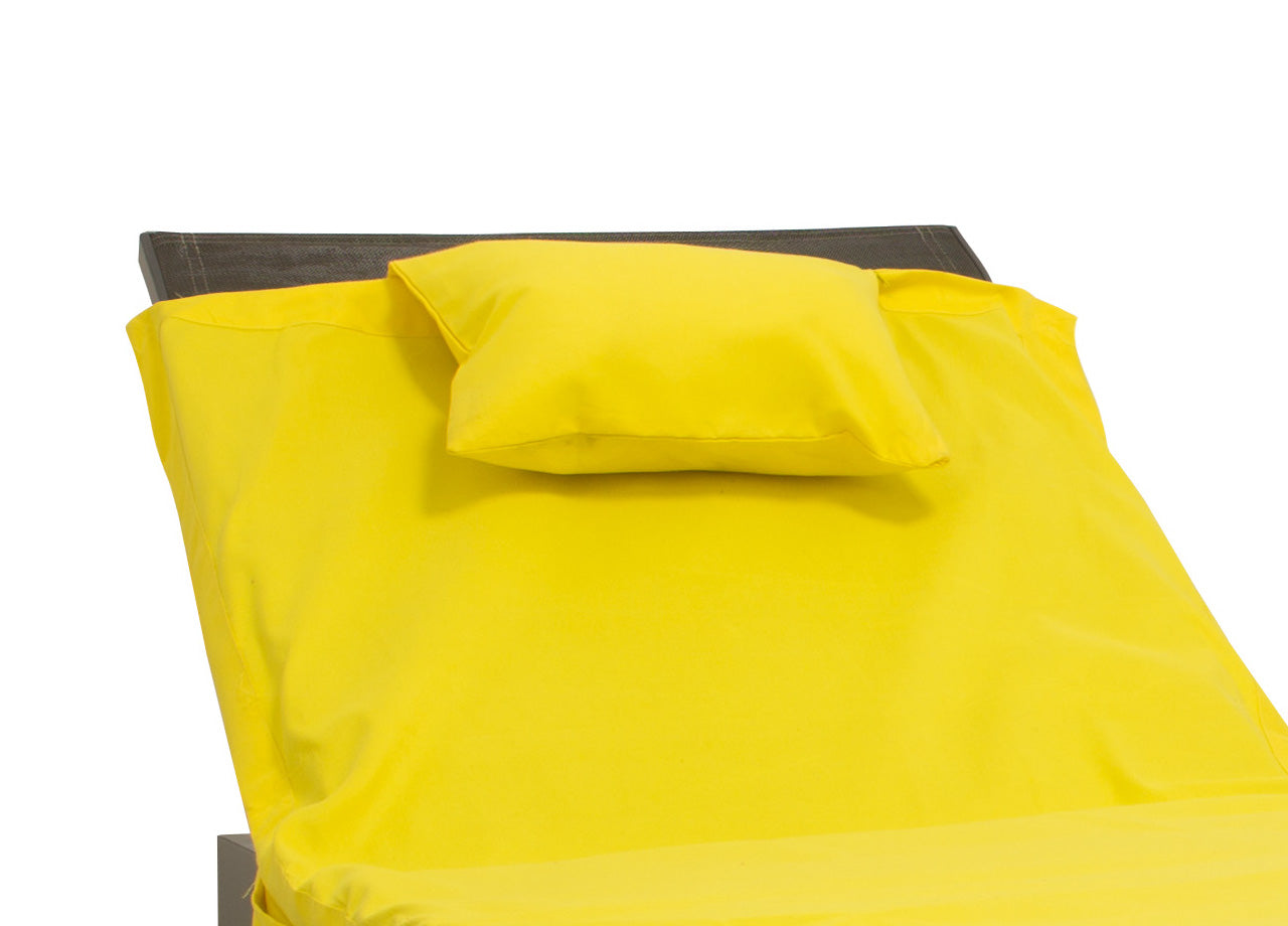 Lettino Mare Microfibra Lettino Con Cuscino E Tasche Modello Fluo - Lettino - Giallo