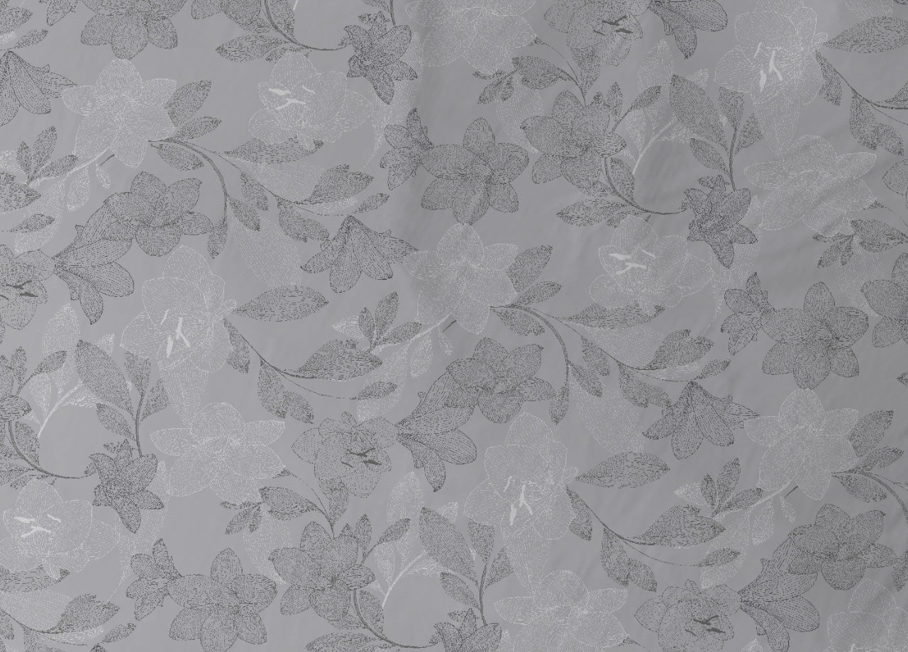 Sacco Copripiumino In Morbida Flanella 100% Cotone Disegno Lilly - Piazza E Mezza - Grigio