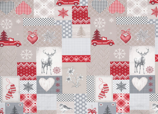 Copripiumino Sacco Piumone Pensieri Delicati Cotone Dis.Alpi - Singolo - Rosso