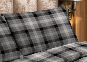 Sacco Copripiumino Microfibra Letto Matrimoniale Tirolese Scozzese Cardiff Grigio