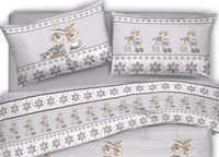 Copripiumino Sacco Piumone Pensieri Delicati Cotone Disegno Renna - Matrimoniale - Beige