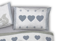 Copripiumino Sacco Piumone Cotone Flanella Pensieri Delicati Scoiattolo - Matrimoniale - Grigio