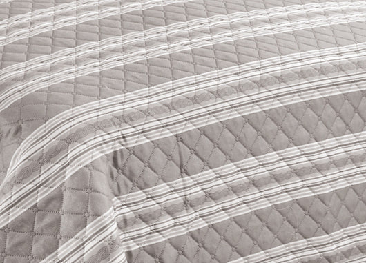 Copriletto Trapuntato Quilt Estivo Piumino 100gr/mq Disegno Pinsonic Infinity - Matrimoniale - Tortora