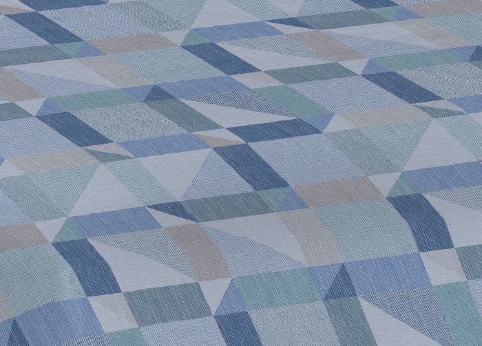 Copriletto Piquet Primavera Estate 100% Cotone Disegno 7879 Atene - Singolo - Azzurro