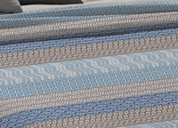 Copriletto Piquet Primavera Estate 100% Cotone Disegno Azteco - Piazza e Mezza - Azzurro