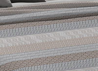 Copriletto Piquet Primavera Estate 100% Cotone Disegno Azteco - Piazza e Mezza - Beige