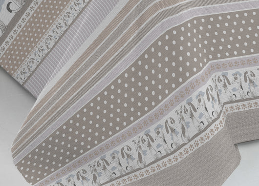 Copriletto Piquet Primavera Estate 100% Cotone Disegno Bau Bau - Singolo - Beige