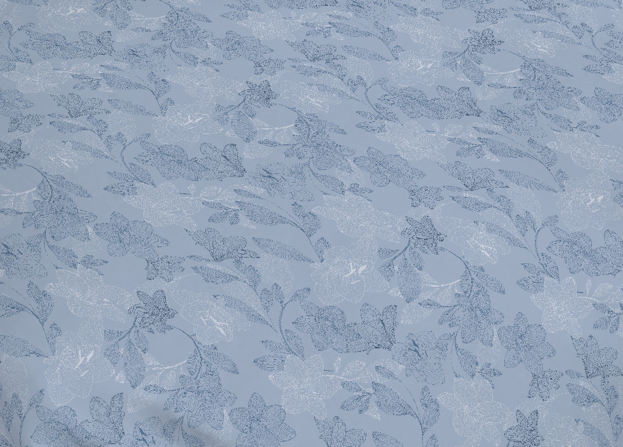 Copriletto Piquet Primavera Estate 100% Cotone Disegno Lily - Piazza E Mezza - Blu