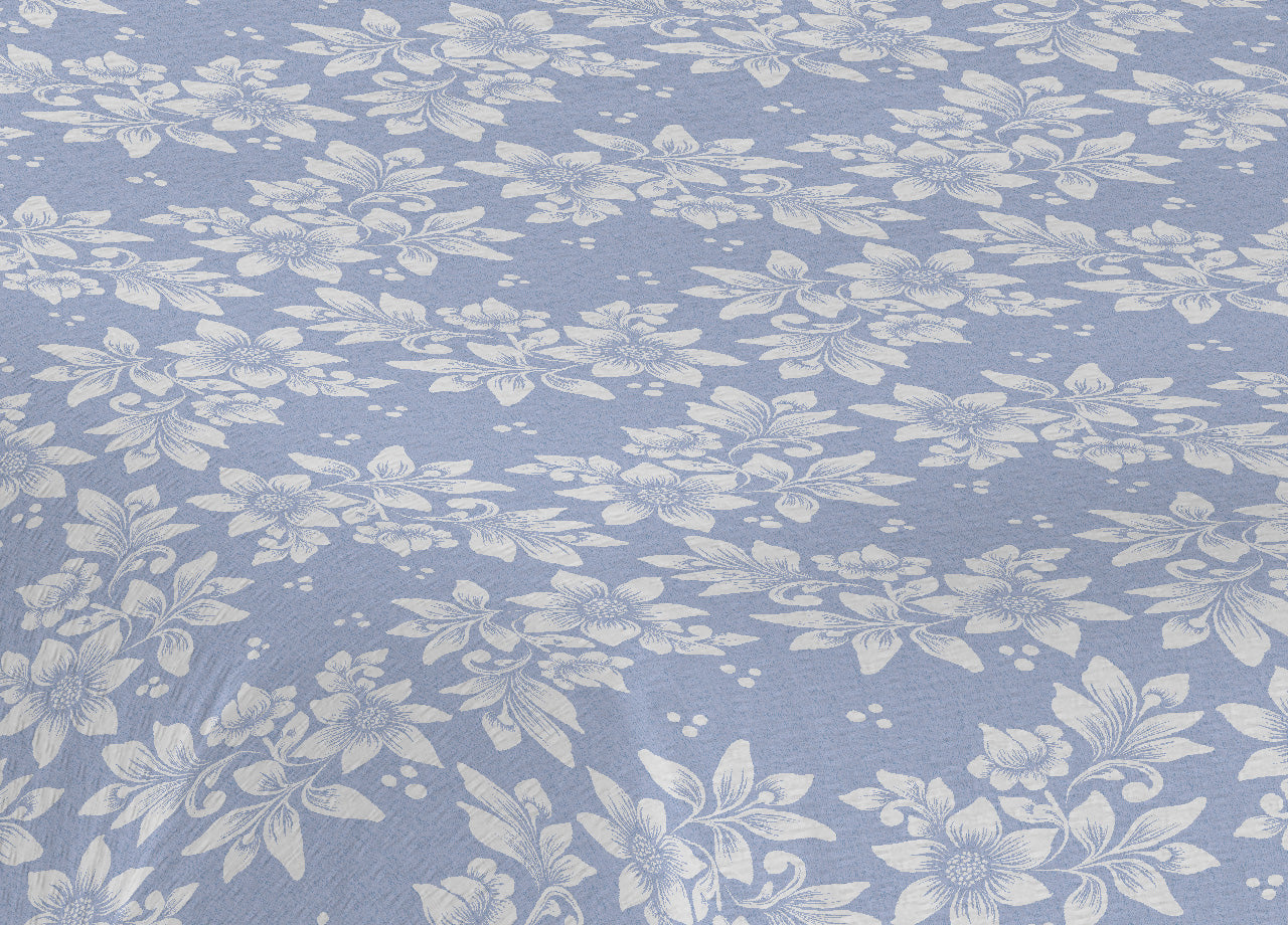 Copriletto Piquet Primavera Estate 100% Cotone Sofia Disegno Olivia - 1 Piazza e Mezza - Azzurro