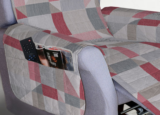 Copripoltrona Reclinabile Trapuntata Atene Poltrona Relax Astratta Linea Pensieri Delicati - Poltrona - Rosso