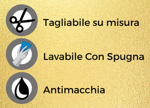 Tovaglia Natalizia Antimacchia Plastificata PVC Glitter Oro Proteggi Tavolo Natale - 140x500 - Glitter Oro