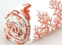 Telo Arredo Granfoulard Copritutto Cotone Made Italy Vari Disegni Arredatutto Copriletto Multiuso - 2 Piazze - Corallo Arancio