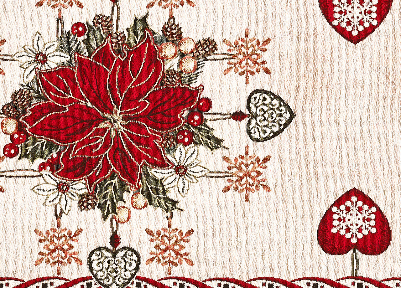 Tovaglia Centrino Runner Tavolo Fantasie Natalizie Centrotavola Cinigliato Made Italy - 40x130 - Addobbi Natale