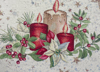 Tovaglia Natale Centrino Runner Centrotavola Natalizio Gobelin Candela New 1270 - 45x140 - Candela New
