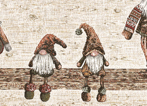 Tovaglia Centrino Runner Tavolo Fantasie Natalizie Centrotavola Cinigliato Made Italy - 40x130 - Elfo Marrone
