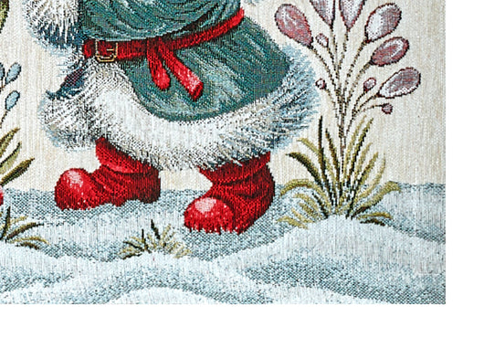 Tovaglia Centrino Runner Tavolo Fantasie Natalizie Centrotavola Cinigliato Made Italy - 40x180 - Elfo Foglia