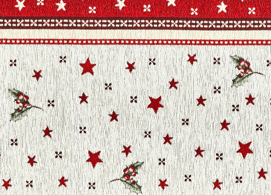 Tovaglia Centrino Runner Tavolo Fantasie Natalizie Centrotavola Cinigliato Made Italy - 40x130 - Chalet Red