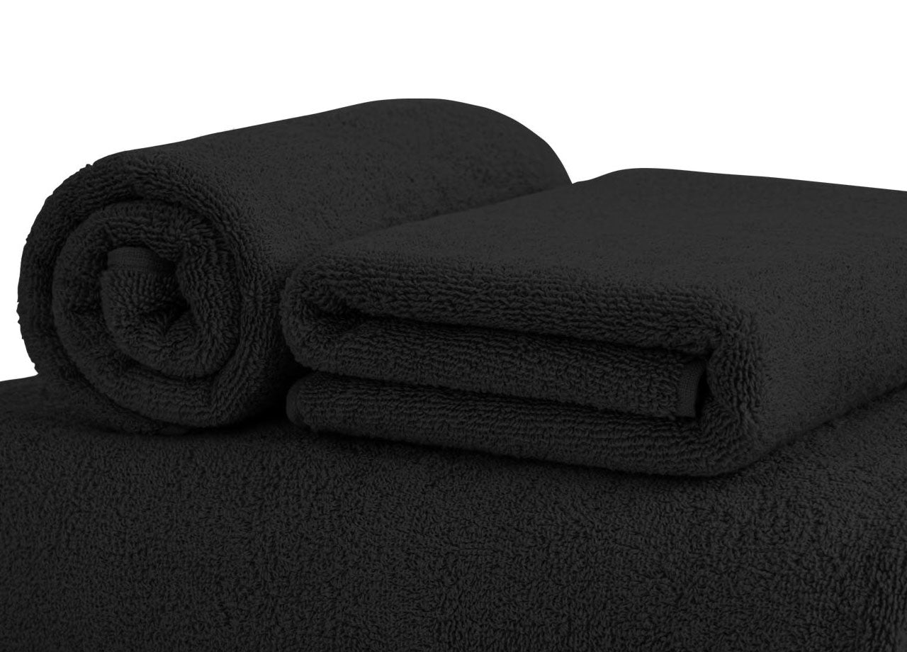 Asciugamani Salvietta Bagno In Morbida Spugna Modello Sophie Colore Nero - Ospite - Nero