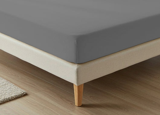 Lenzuola Sotto Con Angoli No Stiro In Tinta Unita Modello Francesca - 1 Piazza - Antracite