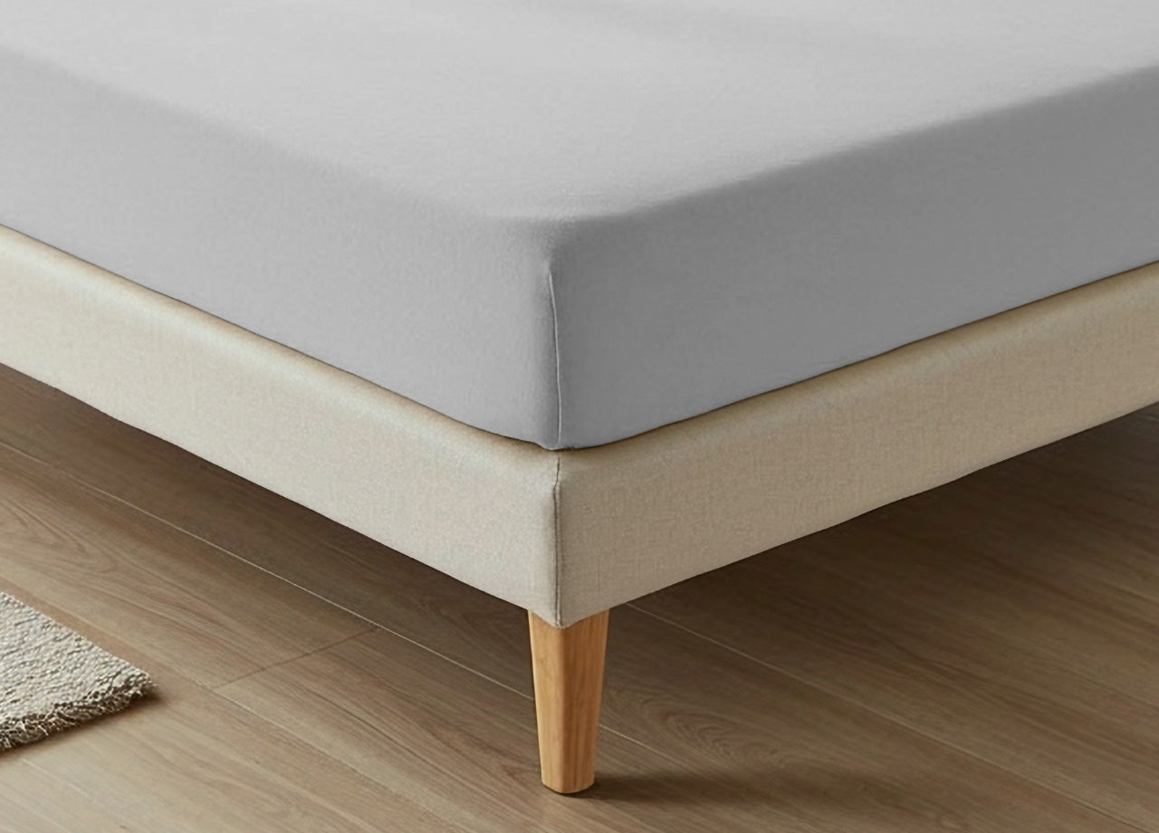 Lenzuola Sotto Con Angoli No Stiro In Tinta Unita Modello Francesca - 1 Piazza e Mezza - Grigio