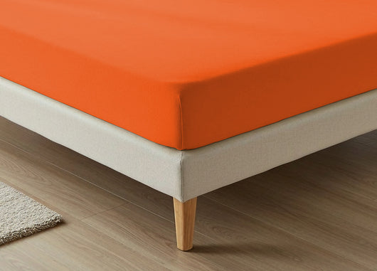 Lenzuola Sotto Con Angoli No Stiro In Tinta Unita Modello Francesca - 1 Piazza - Rust