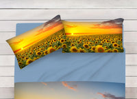 Lenzuola Copriletto Letto Sogni D'oro 100% Cotone Disegno Girasoli D73 - Matrimoniale - Girasoli D73