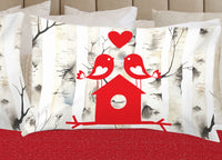 Completo Lenzuola In 100% Cotone Linea Digitale Spin-Off Disegni Vari - Matrimoniale - Birds