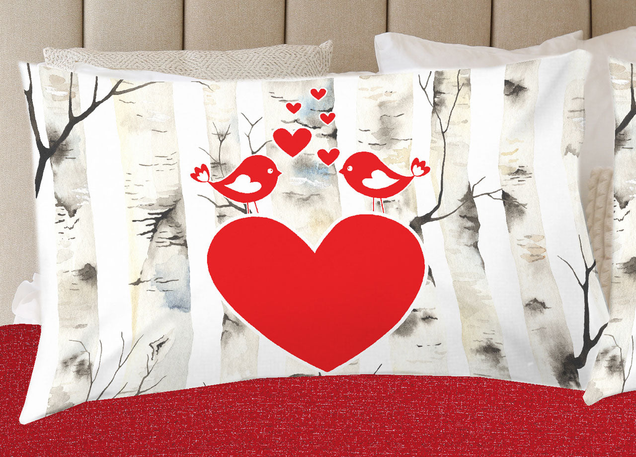 Completo Lenzuola In 100% Cotone Linea Digitale Spin-Off Disegni Vari - Matrimoniale - Birds