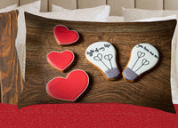 Completo Lenzuola In 100% Cotone Linea Digitale Spin-Off Disegni Vari - Matrimoniale - Biscottini Cuore