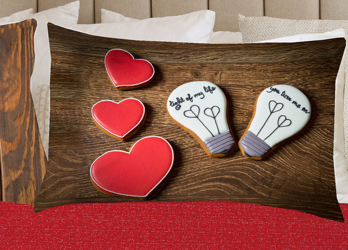 Completo Lenzuola In 100% Cotone Linea Digitale Spin-Off Disegni Vari - Matrimoniale - Biscottini Cuore