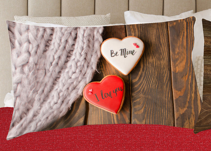 Completo Lenzuola In 100% Cotone Linea Digitale Spin-Off Disegni Vari - Matrimoniale - Biscottini Cuore