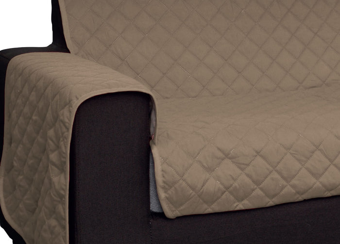 Copridivano Con Penisola Antimacchia Trapuntato Modello Star Colore Tortora - 190cm - Tortora