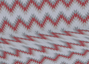 Telo Arredo Multiuso Linea Pensieri Delicati In 100% Cotone Dis Zig Zag 7672 - Singolo - Rosso